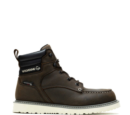 Wolverine Men's Trade Wedge 6" Waterproof Moc-Toe Steel Toe Work Boot Work Boots Wolverine Dark Brown 10 M