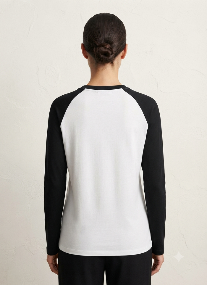 Women's Black & White Raglan T-Shirt