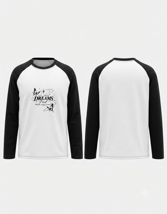 Women's Black & White Raglan T-Shirt