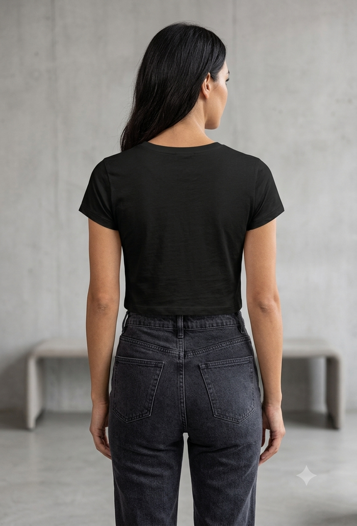 Women's Cotton Half-Sleeve Crop Top