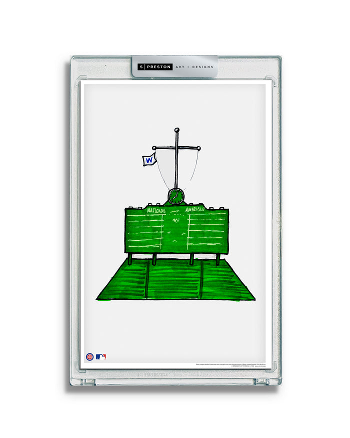 Wrigley Field Ink Sketch Limited Edition Art Slab