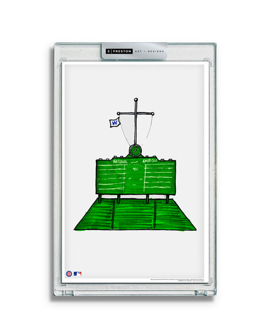 Wrigley Field Ink Sketch Limited Edition Art Slab