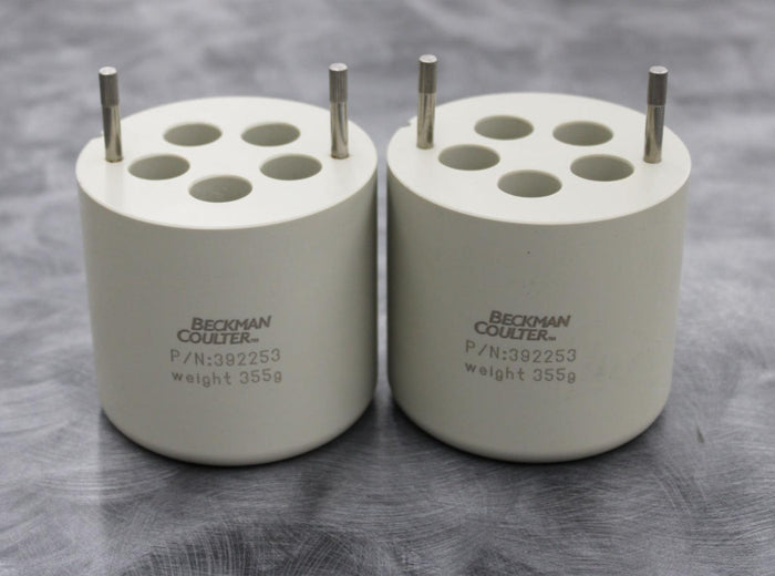 x2 Beckman Coulter 392253 Centrifuge Rotor Bucket Tube Adapters