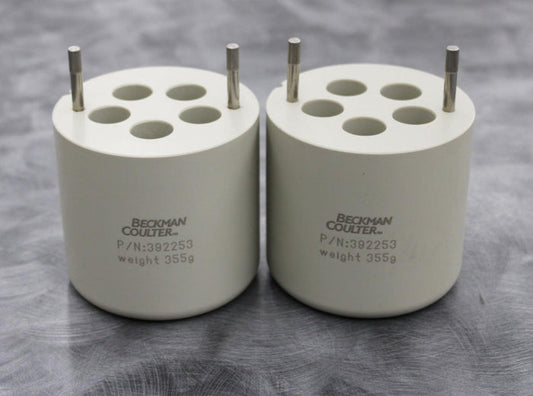 x2 Beckman Coulter 392253 Centrifuge Rotor Bucket Tube Adapters