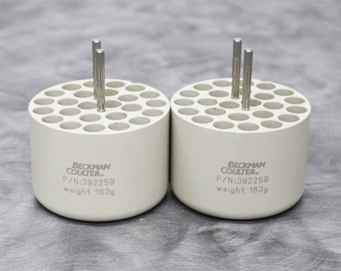x2 Beckman Coulter 392259 Centrifuge Rotor Bucket Cell Culture Adapters 25x1-2mL