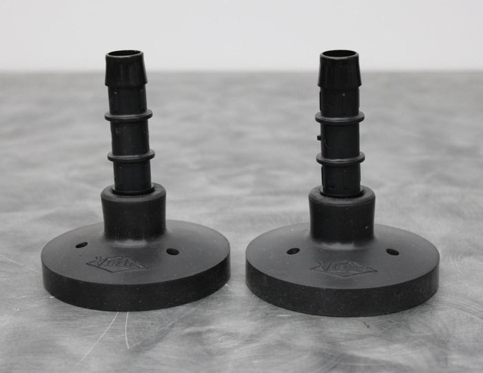 x2 VirTis Wide Mouth Fast Freeze Flask Snap-On Lids with Straight Nylon Adapters