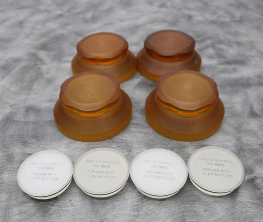 x4 Sorvall 76976 Sealing Caps for 1000mL PP Centrifuge Bottles