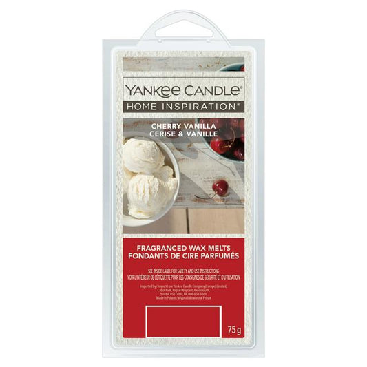 Yankee Candle Home Inspiration Cherry Vanilla Fragranced Wax Melts 75g package on white background.