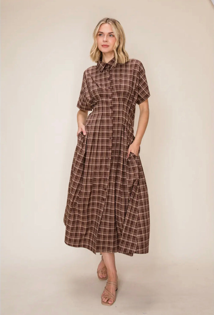 Zuleica Corset Bodice A-Line Midi Dress
