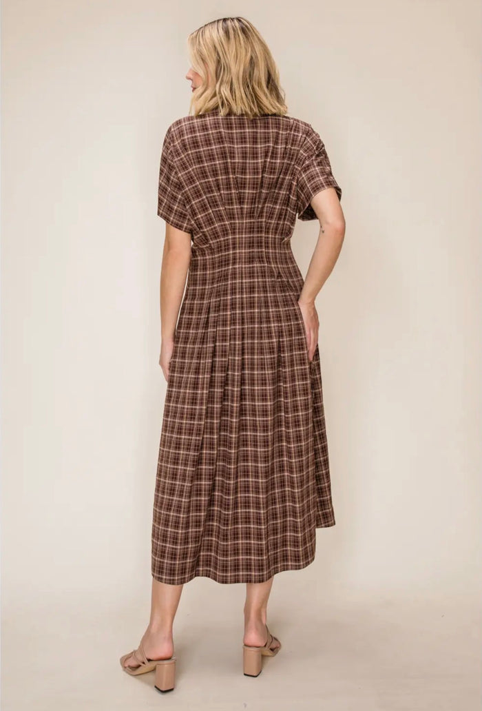 Zuleica Corset Bodice A-Line Midi Dress